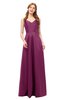 ColsBM Aubrey Raspberry Radiance Bridesmaid Dresses V-neck Sleeveless A-line Criss-cross Straps Sash Classic
