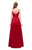 ColsBM Aubrey Red Bridesmaid Dresses V-neck Sleeveless A-line Criss-cross Straps Sash Classic