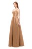 ColsBM Aubrey Toast Bridesmaid Dresses V-neck Sleeveless A-line Criss-cross Straps Sash Classic