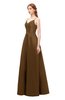 ColsBM Aubrey Toffee Bridesmaid Dresses V-neck Sleeveless A-line Criss-cross Straps Sash Classic