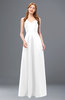 ColsBM Aubrey White Bridesmaid Dresses V-neck Sleeveless A-line Criss-cross Straps Sash Classic