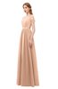 ColsBM Taylor Almost Apricot Bridesmaid Dresses A-line Off The Shoulder Short Sleeve Zipper Floor Length Simple
