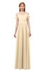 ColsBM Taylor Apricot Gelato Bridesmaid Dresses A-line Off The Shoulder Short Sleeve Zipper Floor Length Simple