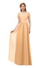 ColsBM Taylor Apricot Bridesmaid Dresses A-line Off The Shoulder Short Sleeve Zipper Floor Length Simple