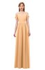 ColsBM Taylor Apricot Bridesmaid Dresses A-line Off The Shoulder Short Sleeve Zipper Floor Length Simple