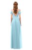 ColsBM Taylor Aqua Bridesmaid Dresses A-line Off The Shoulder Short Sleeve Zipper Floor Length Simple