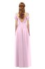ColsBM Taylor Baby Pink Bridesmaid Dresses A-line Off The Shoulder Short Sleeve Zipper Floor Length Simple