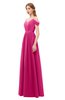 ColsBM Taylor Beetroot Purple Bridesmaid Dresses A-line Off The Shoulder Short Sleeve Zipper Floor Length Simple