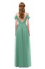 ColsBM Taylor Beryl Green Bridesmaid Dresses A-line Off The Shoulder Short Sleeve Zipper Floor Length Simple