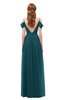 ColsBM Taylor Blue Green Bridesmaid Dresses A-line Off The Shoulder Short Sleeve Zipper Floor Length Simple