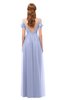 ColsBM Taylor Blue Heron Bridesmaid Dresses A-line Off The Shoulder Short Sleeve Zipper Floor Length Simple