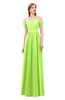 ColsBM Taylor Bright Green Bridesmaid Dresses A-line Off The Shoulder Short Sleeve Zipper Floor Length Simple