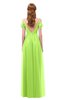 ColsBM Taylor Bright Green Bridesmaid Dresses A-line Off The Shoulder Short Sleeve Zipper Floor Length Simple