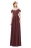 ColsBM Taylor Burgundy Bridesmaid Dresses A-line Off The Shoulder Short Sleeve Zipper Floor Length Simple