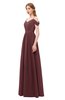 ColsBM Taylor Burgundy Bridesmaid Dresses A-line Off The Shoulder Short Sleeve Zipper Floor Length Simple