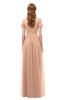 ColsBM Taylor Burnt Orange Bridesmaid Dresses A-line Off The Shoulder Short Sleeve Zipper Floor Length Simple