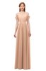 ColsBM Taylor Burnt Orange Bridesmaid Dresses A-line Off The Shoulder Short Sleeve Zipper Floor Length Simple