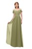 ColsBM Taylor Cedar Bridesmaid Dresses A-line Off The Shoulder Short Sleeve Zipper Floor Length Simple