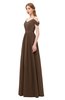 ColsBM Taylor Chocolate Brown Bridesmaid Dresses A-line Off The Shoulder Short Sleeve Zipper Floor Length Simple