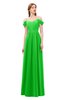 ColsBM Taylor Classic Green Bridesmaid Dresses A-line Off The Shoulder Short Sleeve Zipper Floor Length Simple