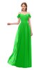 ColsBM Taylor Classic Green Bridesmaid Dresses A-line Off The Shoulder Short Sleeve Zipper Floor Length Simple