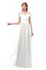 ColsBM Taylor Cloud White Bridesmaid Dresses A-line Off The Shoulder Short Sleeve Zipper Floor Length Simple