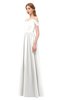 ColsBM Taylor Cloud White Bridesmaid Dresses A-line Off The Shoulder Short Sleeve Zipper Floor Length Simple