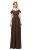 ColsBM Taylor Copper Bridesmaid Dresses A-line Off The Shoulder Short Sleeve Zipper Floor Length Simple