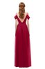 ColsBM Taylor Dark Red Bridesmaid Dresses A-line Off The Shoulder Short Sleeve Zipper Floor Length Simple