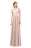 ColsBM Taylor Dusty Rose Bridesmaid Dresses A-line Off The Shoulder Short Sleeve Zipper Floor Length Simple