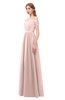 ColsBM Taylor Dusty Rose Bridesmaid Dresses A-line Off The Shoulder Short Sleeve Zipper Floor Length Simple