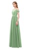 ColsBM Taylor Fair Green Bridesmaid Dresses A-line Off The Shoulder Short Sleeve Zipper Floor Length Simple