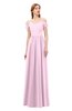 ColsBM Taylor Fairy Tale Bridesmaid Dresses A-line Off The Shoulder Short Sleeve Zipper Floor Length Simple