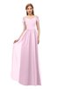 ColsBM Taylor Fairy Tale Bridesmaid Dresses A-line Off The Shoulder Short Sleeve Zipper Floor Length Simple
