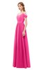 ColsBM Taylor Fandango Pink Bridesmaid Dresses A-line Off The Shoulder Short Sleeve Zipper Floor Length Simple