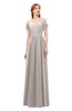ColsBM Taylor Fawn Bridesmaid Dresses A-line Off The Shoulder Short Sleeve Zipper Floor Length Simple
