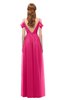 ColsBM Taylor Fuschia Bridesmaid Dresses A-line Off The Shoulder Short Sleeve Zipper Floor Length Simple
