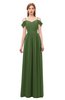 ColsBM Taylor Garden Green Bridesmaid Dresses A-line Off The Shoulder Short Sleeve Zipper Floor Length Simple