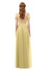 ColsBM Taylor Gold Bridesmaid Dresses A-line Off The Shoulder Short Sleeve Zipper Floor Length Simple