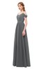 ColsBM Taylor Grey Bridesmaid Dresses A-line Off The Shoulder Short Sleeve Zipper Floor Length Simple