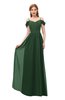 ColsBM Taylor Hunter Green Bridesmaid Dresses A-line Off The Shoulder Short Sleeve Zipper Floor Length Simple