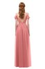ColsBM Taylor Lantana Bridesmaid Dresses A-line Off The Shoulder Short Sleeve Zipper Floor Length Simple