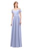 ColsBM Taylor Lavender Bridesmaid Dresses A-line Off The Shoulder Short Sleeve Zipper Floor Length Simple