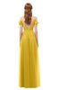 ColsBM Taylor Lemon Curry Bridesmaid Dresses A-line Off The Shoulder Short Sleeve Zipper Floor Length Simple