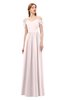 ColsBM Taylor Light Pink Bridesmaid Dresses A-line Off The Shoulder Short Sleeve Zipper Floor Length Simple