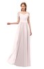 ColsBM Taylor Light Pink Bridesmaid Dresses A-line Off The Shoulder Short Sleeve Zipper Floor Length Simple