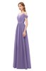 ColsBM Taylor Lilac Bridesmaid Dresses A-line Off The Shoulder Short Sleeve Zipper Floor Length Simple