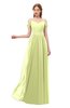 ColsBM Taylor Lime Green Bridesmaid Dresses A-line Off The Shoulder Short Sleeve Zipper Floor Length Simple