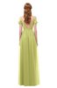 ColsBM Taylor Linden Green Bridesmaid Dresses A-line Off The Shoulder Short Sleeve Zipper Floor Length Simple