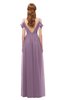 ColsBM Taylor Mauve Bridesmaid Dresses A-line Off The Shoulder Short Sleeve Zipper Floor Length Simple